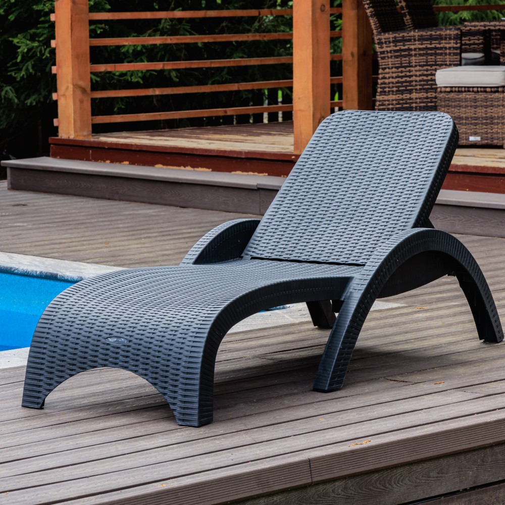 Пластиковый шезлонг Royal Family MARK антрацит (без матраса) 1